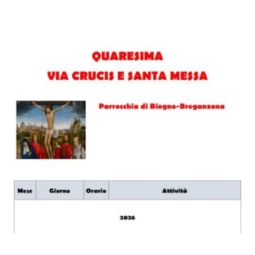 Quaresima – Via Crucis e Santa Messa